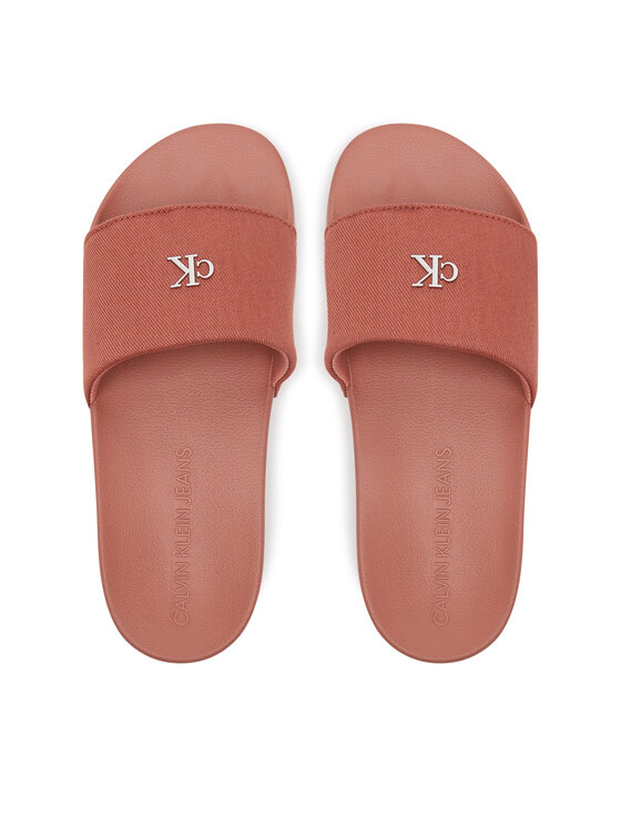 Calvin Klein Jeans Calvin Klein Jeans Šľapky Slide Monogram Hardware YW0YW01713 Koralová