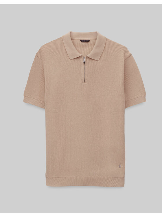 Borgio Borgio Polo crespino Beżowy Classic Fit