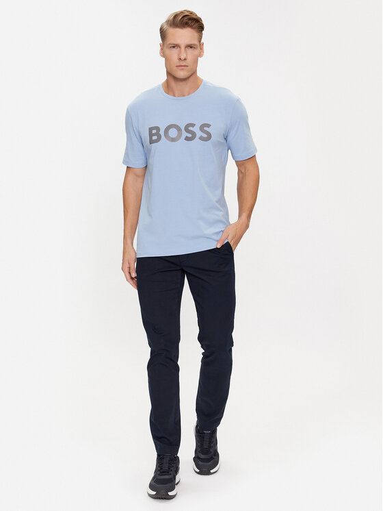 BOSS Boss Tricou Tee 8 50501195 Albastru celest Regular Fit