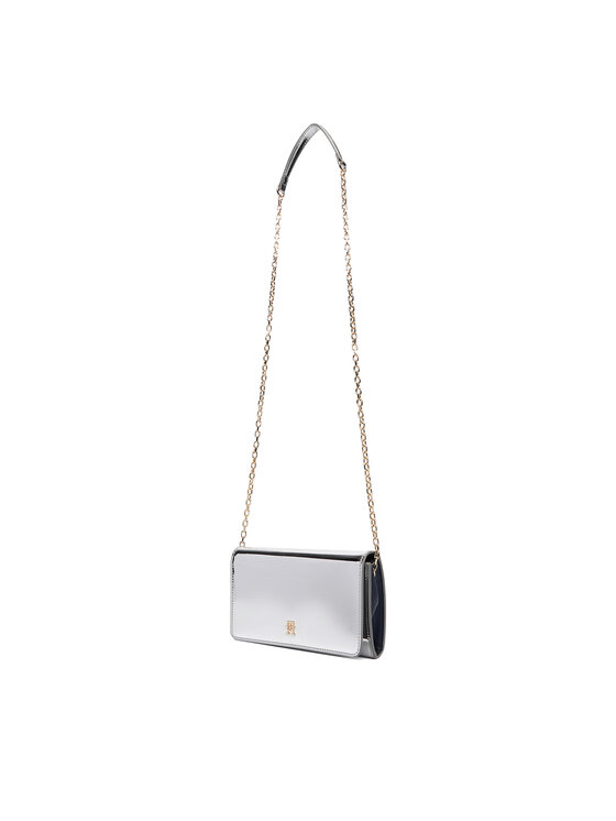 Tommy Hilfiger Tommy Hilfiger Torbica Icon Flap W/Chain Met AW0AW17959 Srebrna