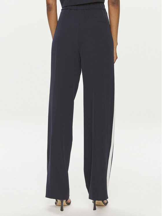 Maryley Maryley Kalhoty z materiálu 24EB583/04BL Tmavomodrá Relaxed Fit