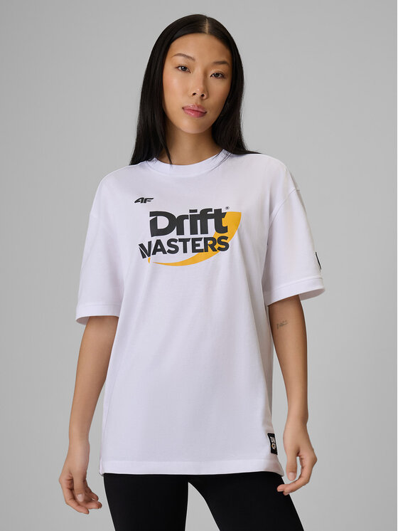 4F 4F T-Shirt MOTOSPORTS 2026 Biały Loose Fit