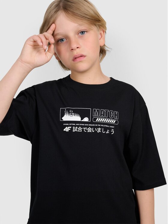 4F 4F T-Shirt 4FJRAW25TTSHM3065-20S Μαύρο Oversize