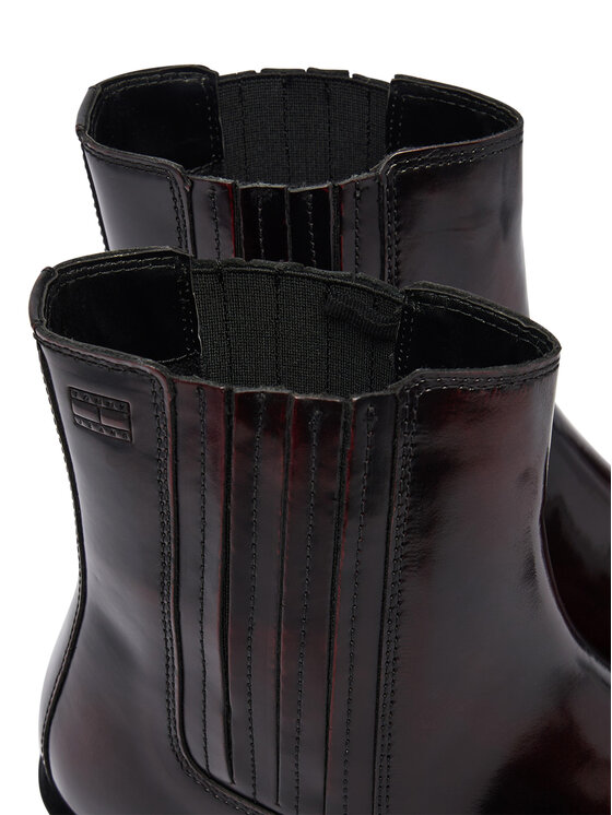 Tommy Jeans Tommy Jeans Štibletai Tjw Brushed Leather Cowboy Boots EN0EN03077 Tamsiai ruda