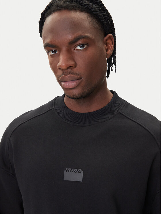 HUGO HUGO Mikina Delastcrew 50546672 Černá Relaxed Fit