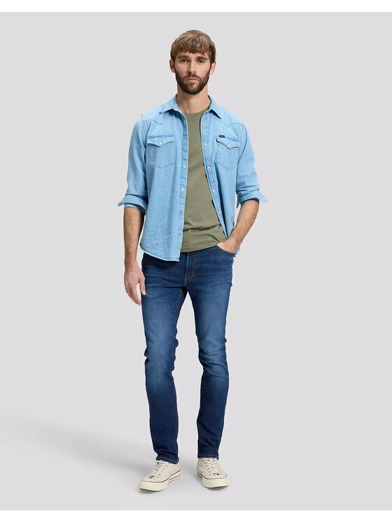 Lee Lee Jeansy LUKE Niebieski Slim Fit