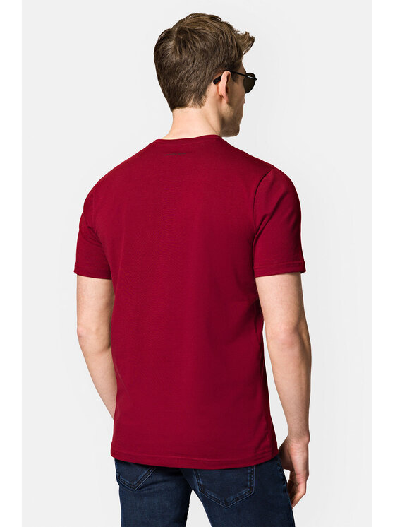 Lancerto Lancerto T-Shirt Linus TS073123000026 Bordowy Regular Fit