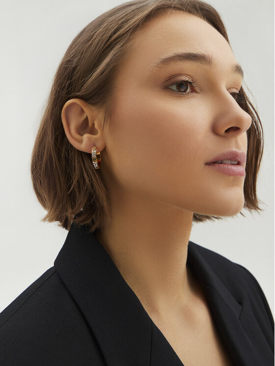 Tory Burch Tory Burch Сережки Small Miller Stud Hoop 153688 Золотий