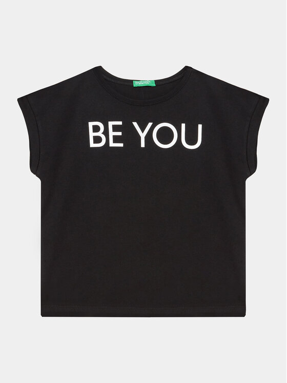 United Colors Of Benetton United Colors Of Benetton Marškinėliai 3096C10C1 Juoda Regular Fit
