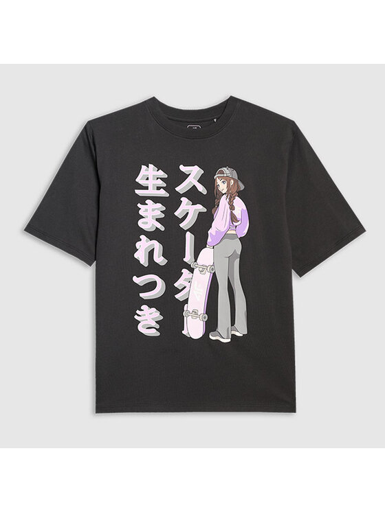 4F 4F T-Shirt BLUE VACATION Czarny Oversize