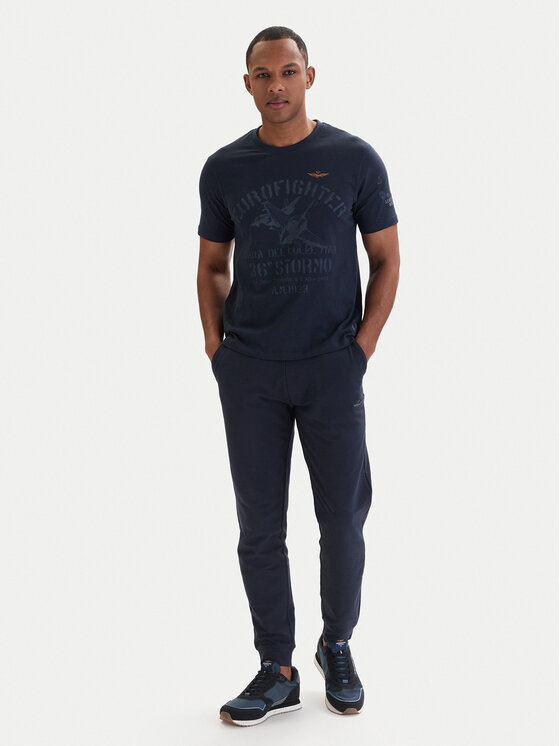 Aeronautica Militare Aeronautica Militare Marškinėliai 261TS2525UJ00686 Tamsiai mėlyna Regular Fit