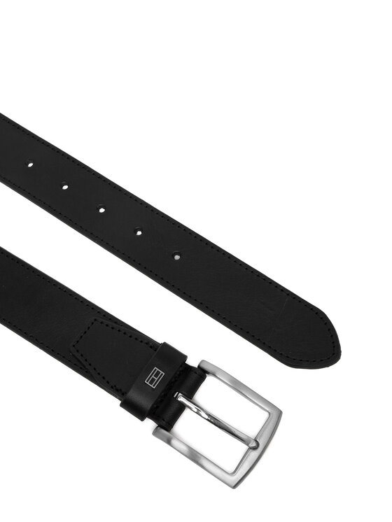Tommy Hilfiger Tommy Hilfiger Pásek Denton Square Buckle Leather Belt AM0AM14188 Černá