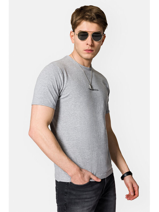 Lancerto Lancerto T-Shirt Steph TS073123000002 Szary Regular Fit