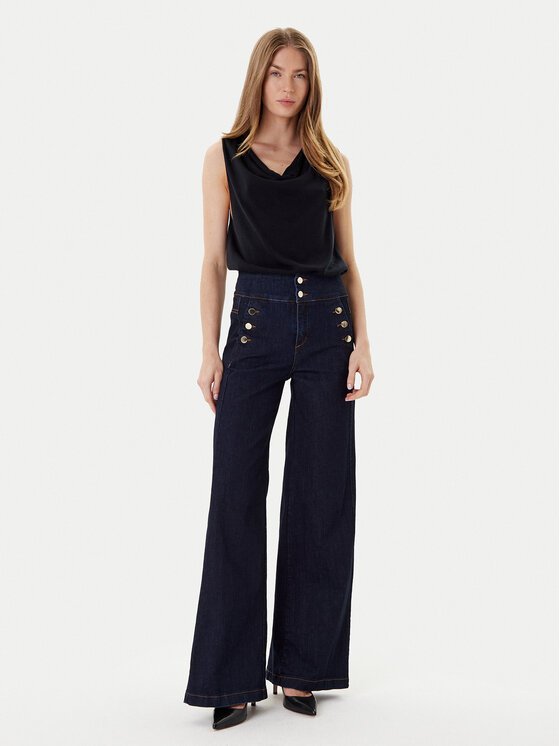 Rinascimento Rinascimento Jeansy CFC0126162003 Granatowy Wide Leg