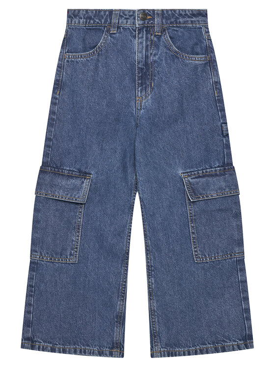 United Colors Of Benetton United Colors Of Benetton Jeans hlače 4DW2CE035 Modra Wide Leg