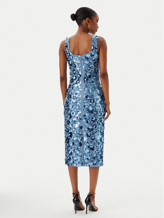 MICHAEL Michael Kors MICHAEL Michael Kors Koktejlové šaty MS5830EHHS Světle modrá Slim Fit