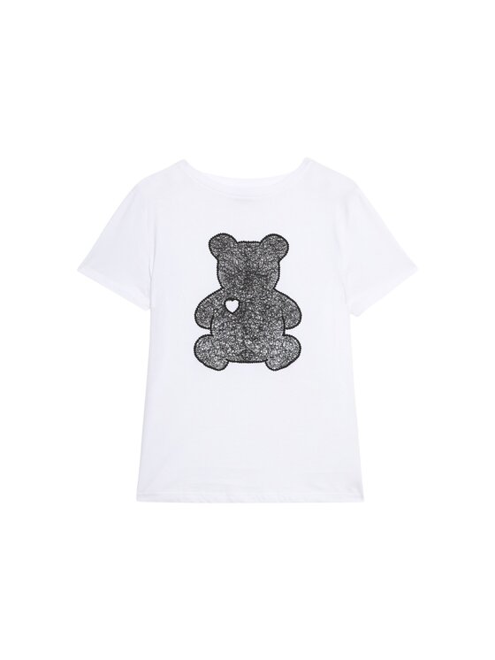 Oltre Oltre T-Shirt G095J004550N0S1 Biały Regular Fit