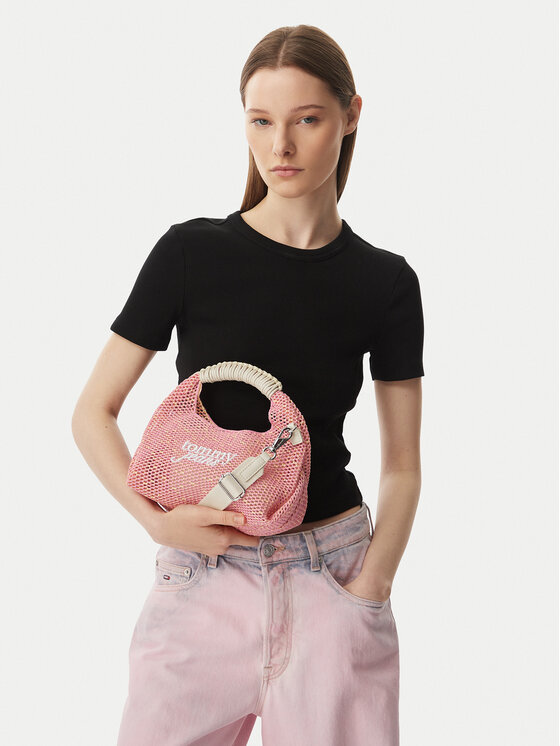Tommy Jeans Geantă Tjw Summer Crochet Crossover AW0AW18779 Roz deschis