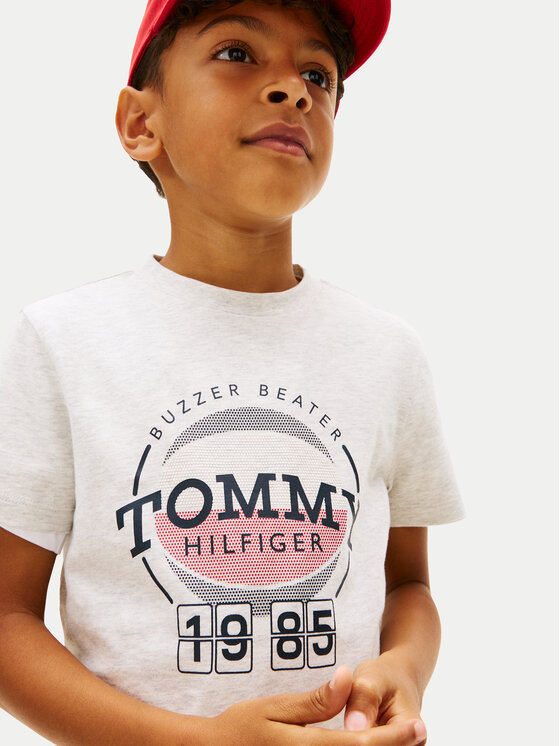 Tommy Hilfiger Tommy Hilfiger T-Shirt Basketball Graphic KB0KB10277 M Světle šedá Regular Fit