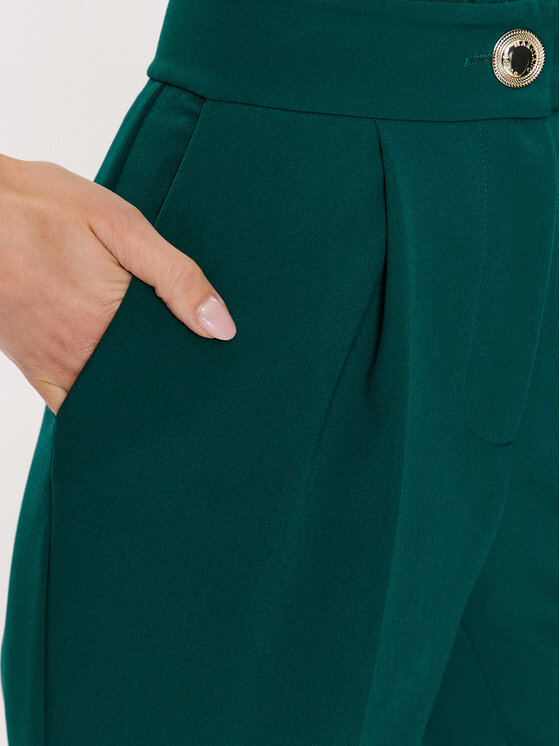 Pantaloni di tessuto 3YGB13 9653Z Verde Relaxed