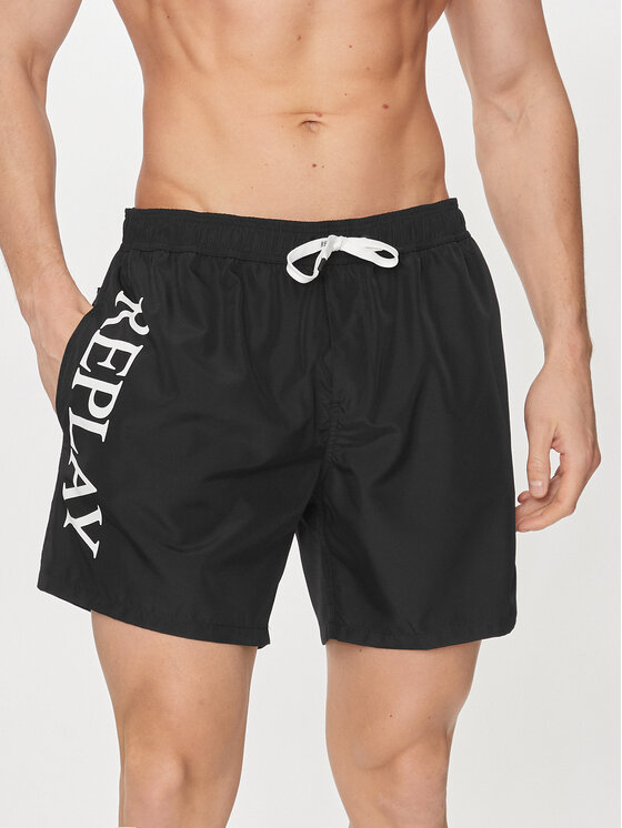 REPLAY Replay Pantaloni scurți pentru înot LM1119.000.82972 Negru Regular Fit