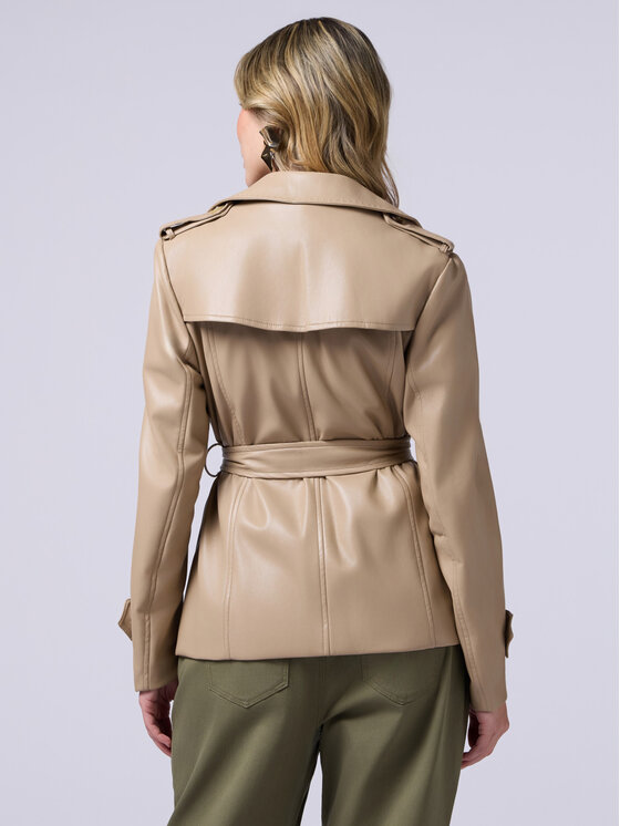 Oltre Oltre Giacca in similpelle R345R002139N002 Écru Regular Fit