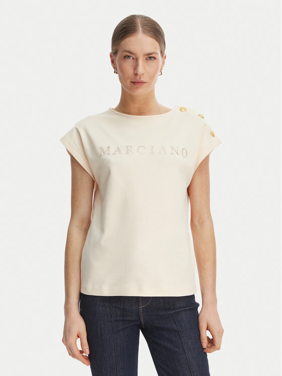 Marciano Guess Marciano Guess Tricou G6GI04 K3505 Écru Regular Fit