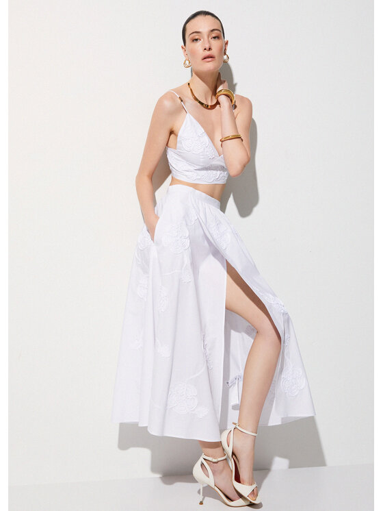 Liu Jo Liu Jo Spódnica midi CA6178T039A11111 Biały Regular Fit
