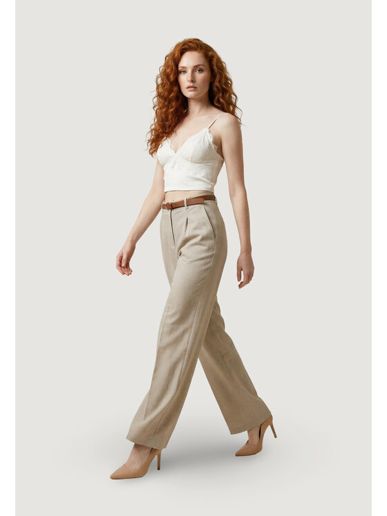 Artigli Artigli Pantaloni palazzo CON CINTURA Beige Blazer Fit