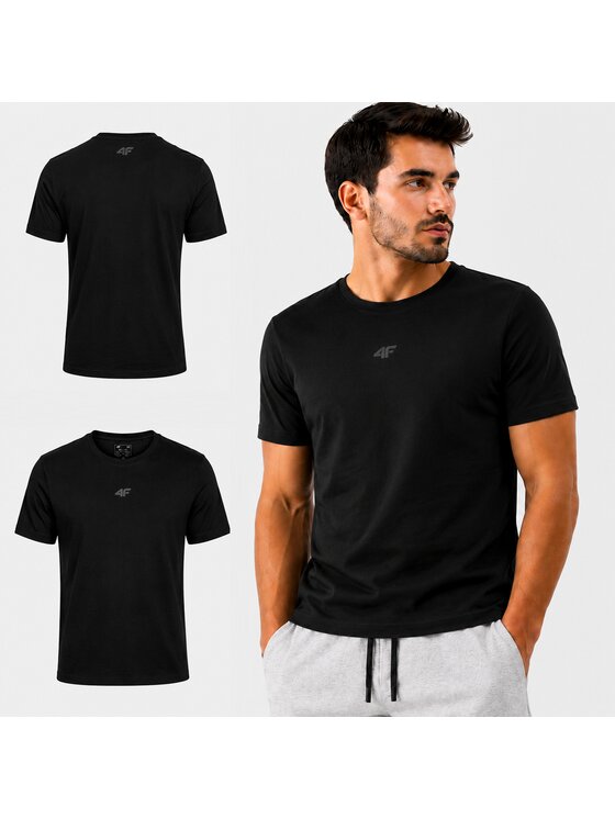 4F 4F T-Shirt 4FWSS26TTSHM3947-020S Czarny Regular Fit