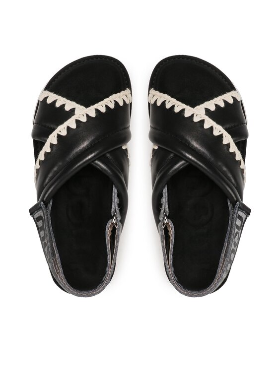 Mou Mou Σανδάλια New Bio # 03 Criss-Cross Upper SW461004C Μαύρο