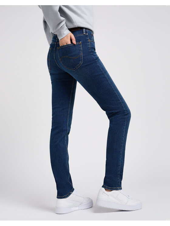 Lee Lee Spodnie materiałowe ELLY Niebieski Straight Leg