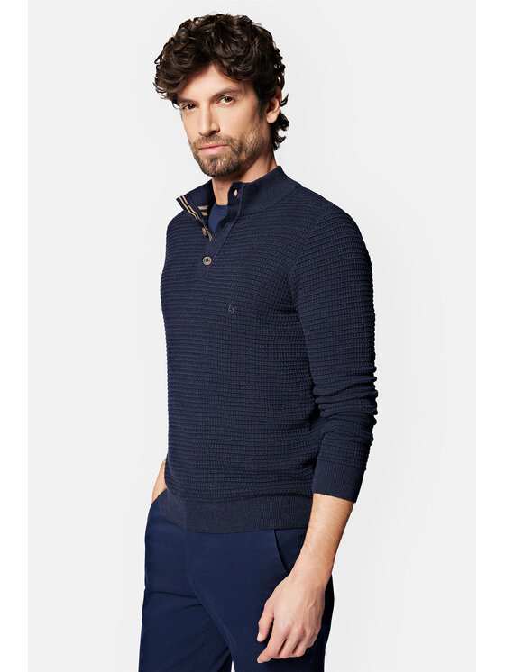 Lancerto Lancerto Sweter Jonathan SW073223000084 Granatowy Regular Fit