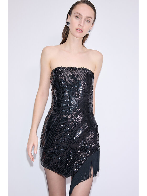 Epuzer Epuzer Abito da sera Off-shoulder sequin Nero Standard Fit