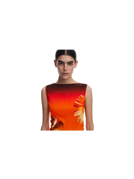 Desigual Desigual Φόρεμα καλοκαιρινό Abito biarritz Πορτοκαλί Regular Fit