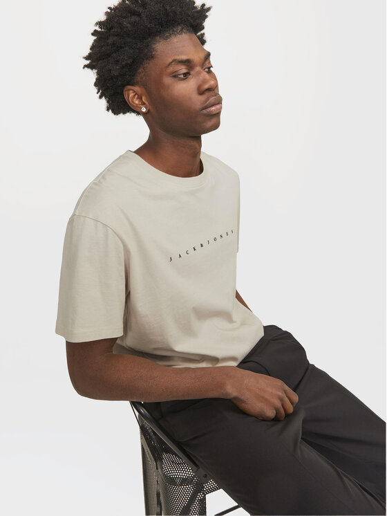 Jack & Jones Jack & Jones Tričko Star 12234746 Béžová Relaxed Fit