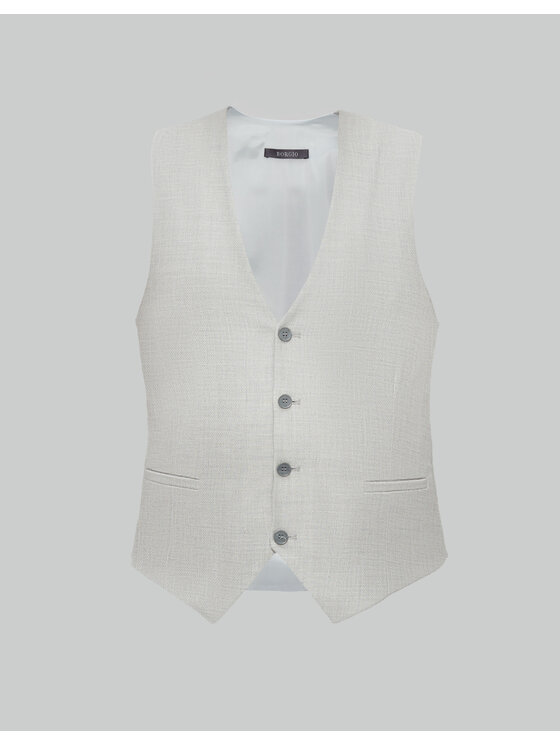 Borgio Borgio Kamizelka pantane Szary Slim Fit