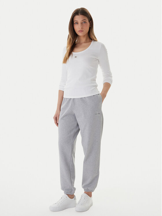 Calvin Klein Jeans Calvin Klein Jeans Teplákové nohavice Foil Monologo LV047E826G Sivá Regular Fit