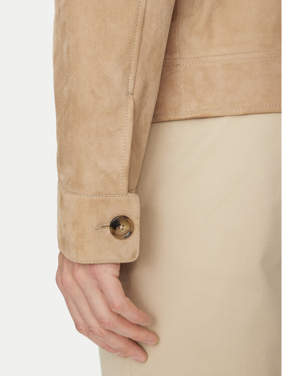 BOSS BOSS Geacă de piele H-Malbano5 50528014 Bej Regular Fit