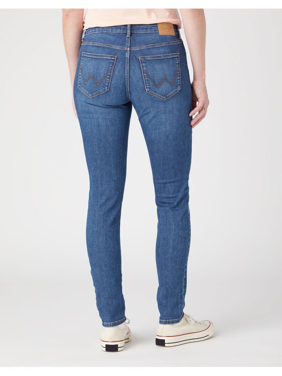 Wrangler Wrangler Jeansy SKINNY Niebieski Skinny Fit