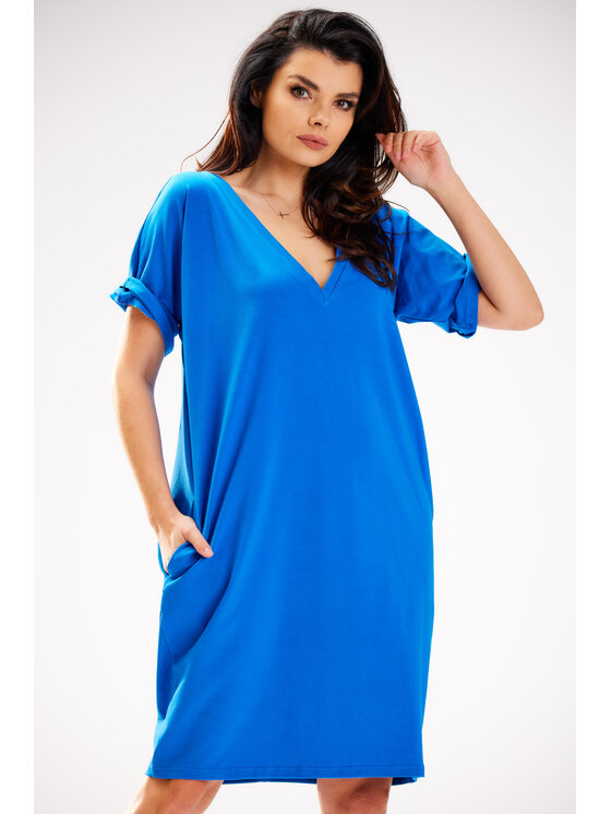 Infinite You Infinite You Sukienka letnia M303 Niebieski Basic Fit