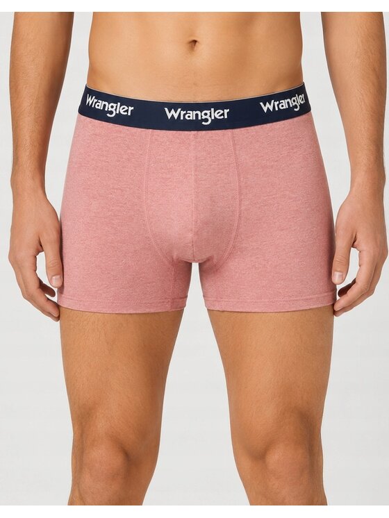 Wrangler Wrangler Bokserki Boone 3 Pack Cotton Elastane Trunks Niebieski