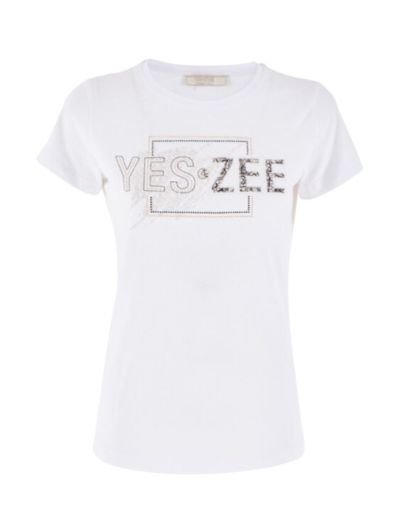 Yes Zee Yes Zee T-shirt Tshirt donna Bianco Regular Fit