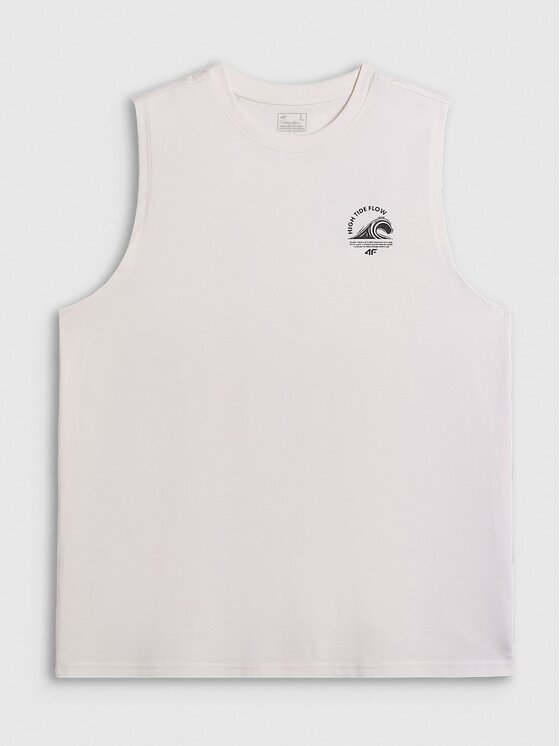 4F 4F Tank top 4FRSS26TSLEM365-11S Biały Relaxed Fit