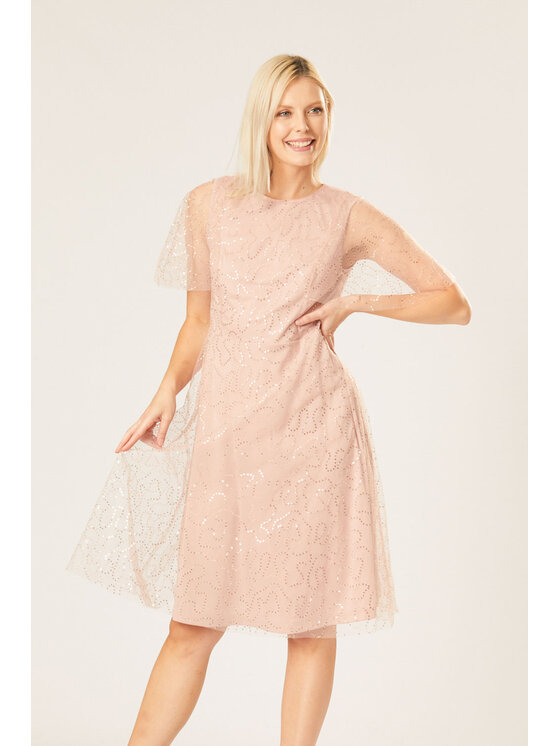 QUIOSQUE QUIOSQUE Každodenné šaty SEQUINS DRESS Ružová Regular Fit