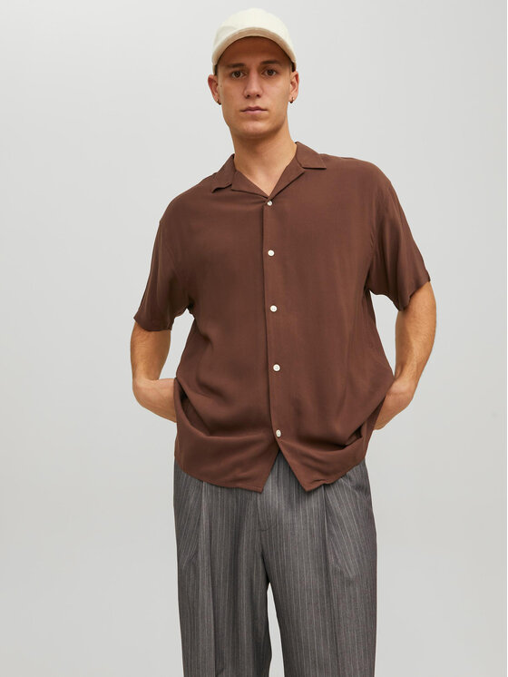 Férfi Ing Jack&Jones, Méret: XL, Barna, Noah 12228007