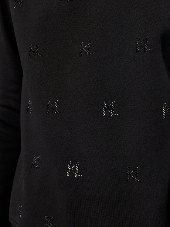 KARL LAGERFELD KARL LAGERFELD Majica dugih rukava 246W1804 Crna Regular Fit