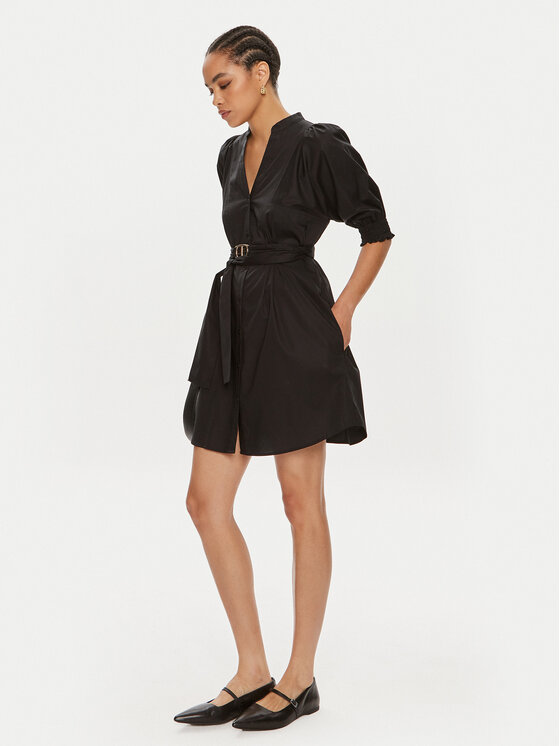 TWINSET TWINSET Rochie tip cămașă 241TT2201 Negru Regular Fit
