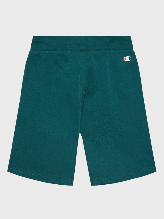 Champion Champion Szorty sportowe Script Logo 306147 Zielony Regular Fit