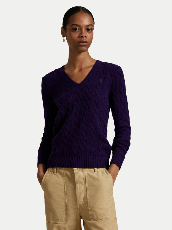 Polo Ralph Lauren Polo Ralph Lauren Sweter 211971866010 Fioletowy Slim Fit